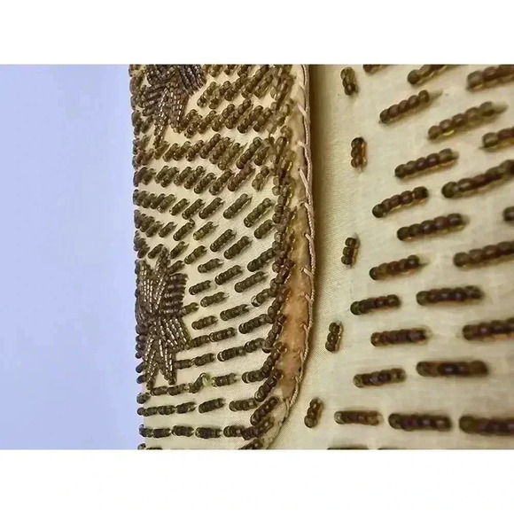 Vtg  Charisma Hong Kong Beaded Yellow and Gold Purse with Chain Strap - Picture 7 of 11